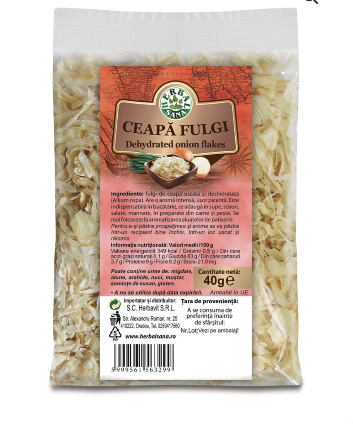 Cebolla en copos, 40 g